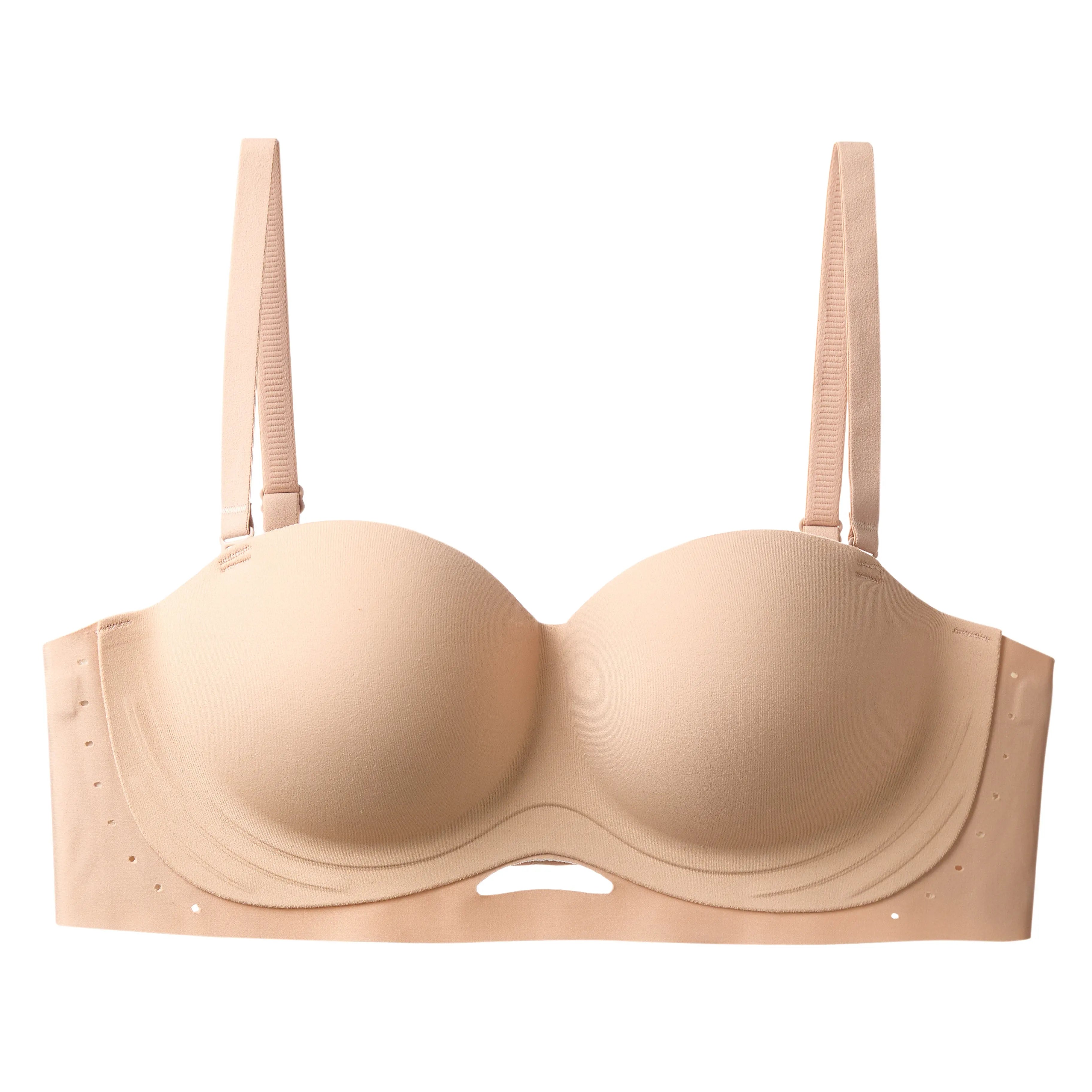 Summer Strapless Bandeau Bra, No Slip Push Up for Small Bust, Wireless Wrap Tube Top, Invisible Backless Bralette, Anti-Slip