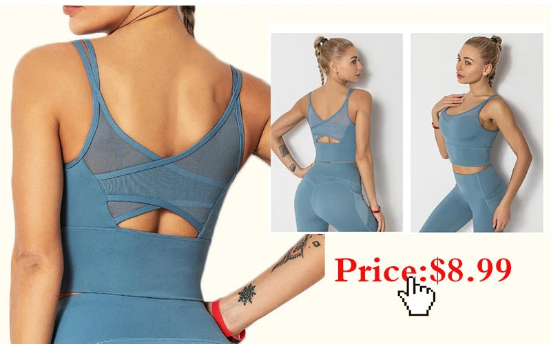 Aiithuug Sports Bras for Yoga Gym Workout Crop Top Fitness Tops Bounce Control Jogging Bras Push Up Running Top Active Wear