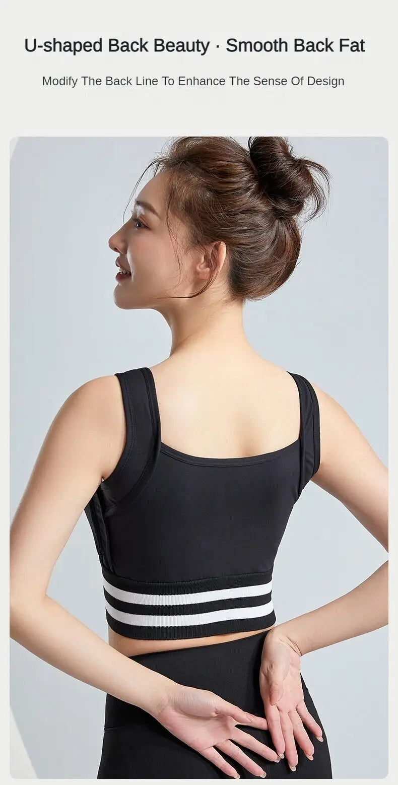 Sports Bras Zip Front For Women With Full Coverage Removable Padded Workout Bra Shockproof Yoga Underwear Running Fitness Vest