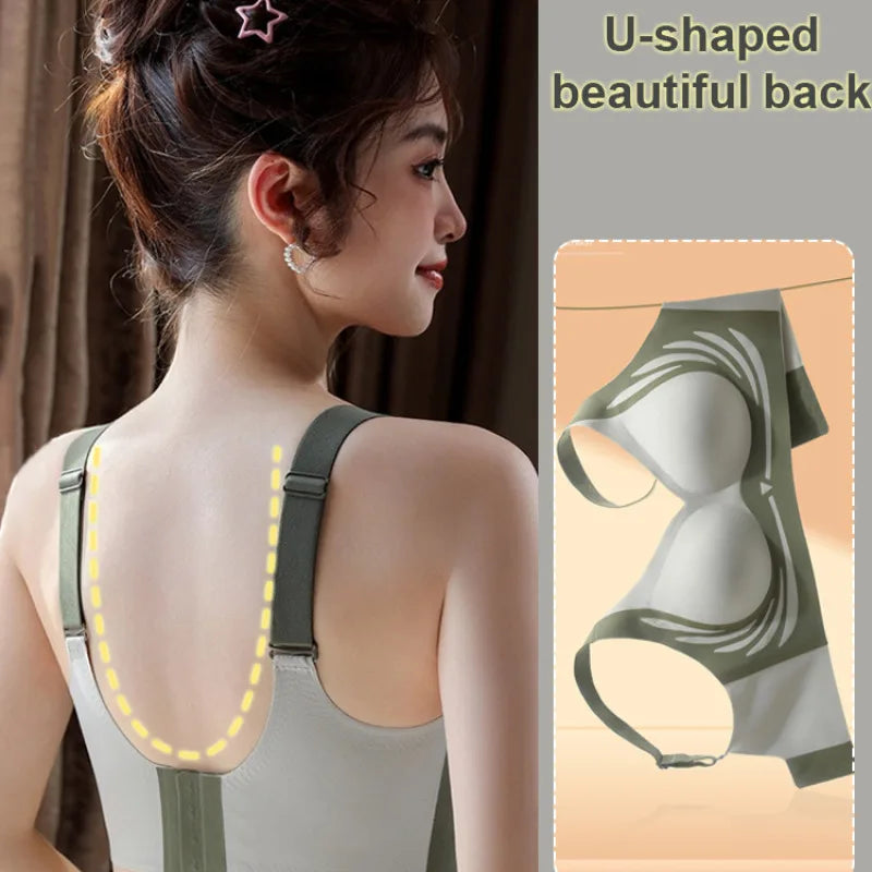 [Strong Support/Push Up] Lifting Anti-Sagging Wireless Push-up Bra Armpit Fat Control/Anti-Slipping/U Shaped Back/Soft