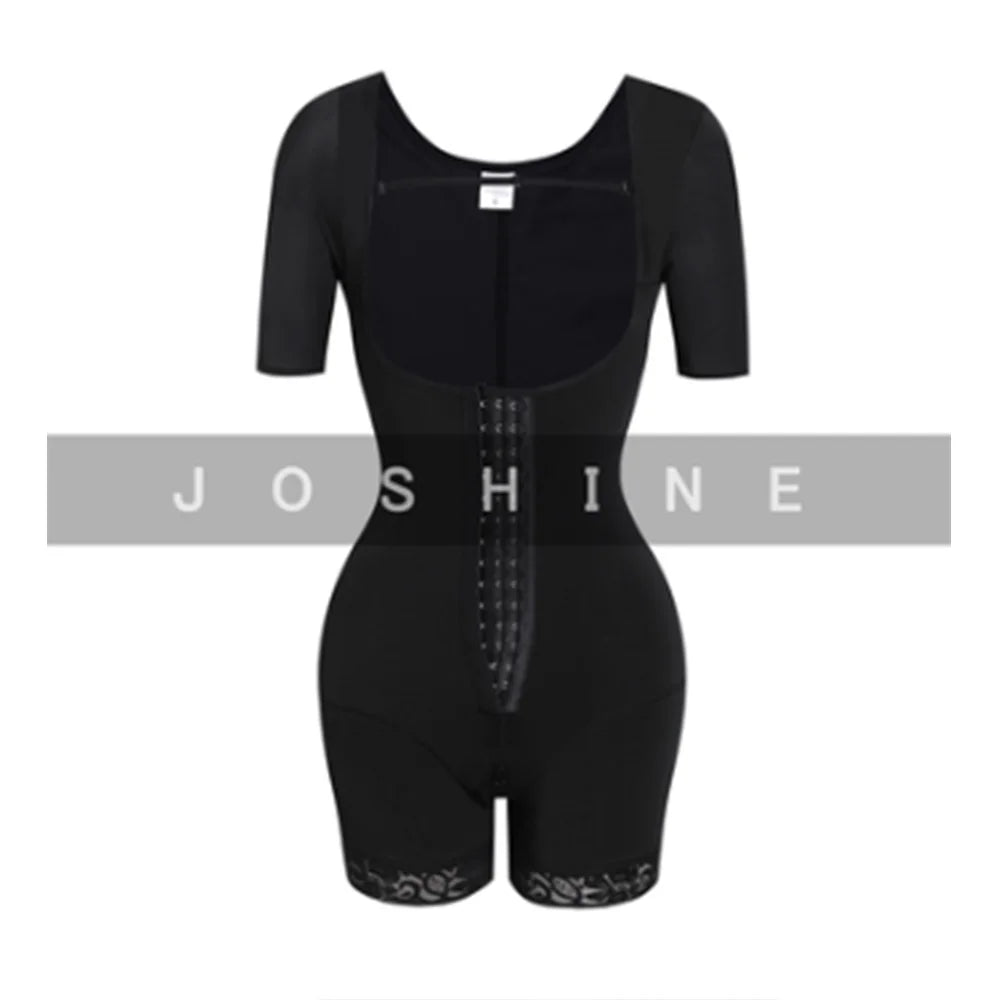 Body Shaping and Abdominal Compression Shapewear Sleeved Body Jumpsuit Fajas Sexy Tummy Control Hip Lifting Shapwear for Women