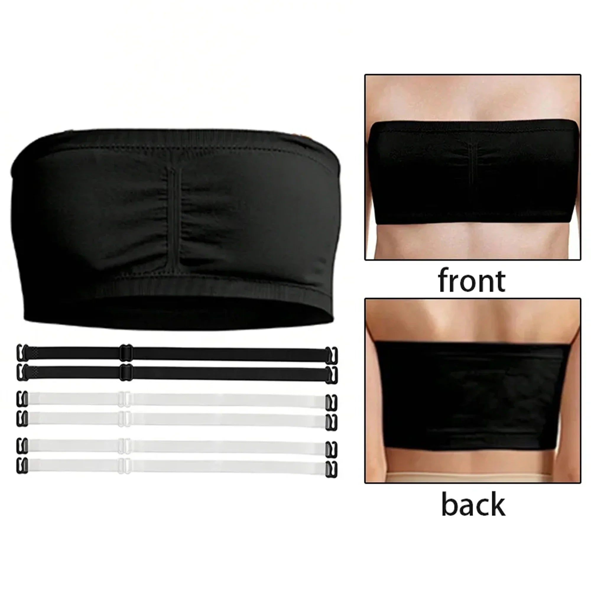 Girls Ballet Seamless Bra Gymnastics Sports  Wireless Elastic Bras 2 Pairs of Adjustable Replace Clear Straps Chest Padding