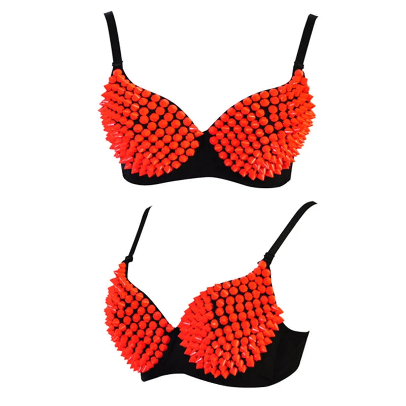 Women Sexy Push Up Bra Fashion Punk Lady Goth Bikini Bra Stage Dance Performance Burlesque Bras Bralette Party Nightculb Costume
