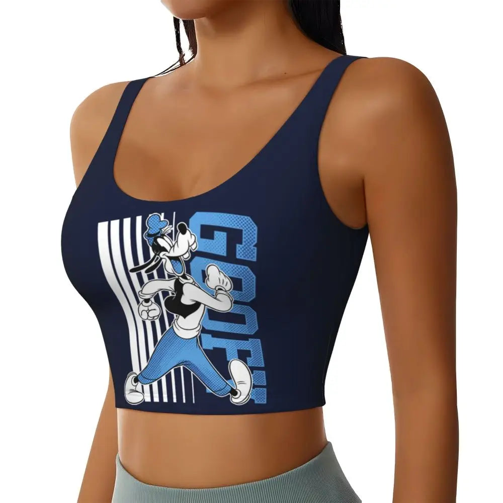 Custom Goofy Cartoons High Impact Sports Bras for Women Mangas Seamless Workout Running Crop Tank Tops