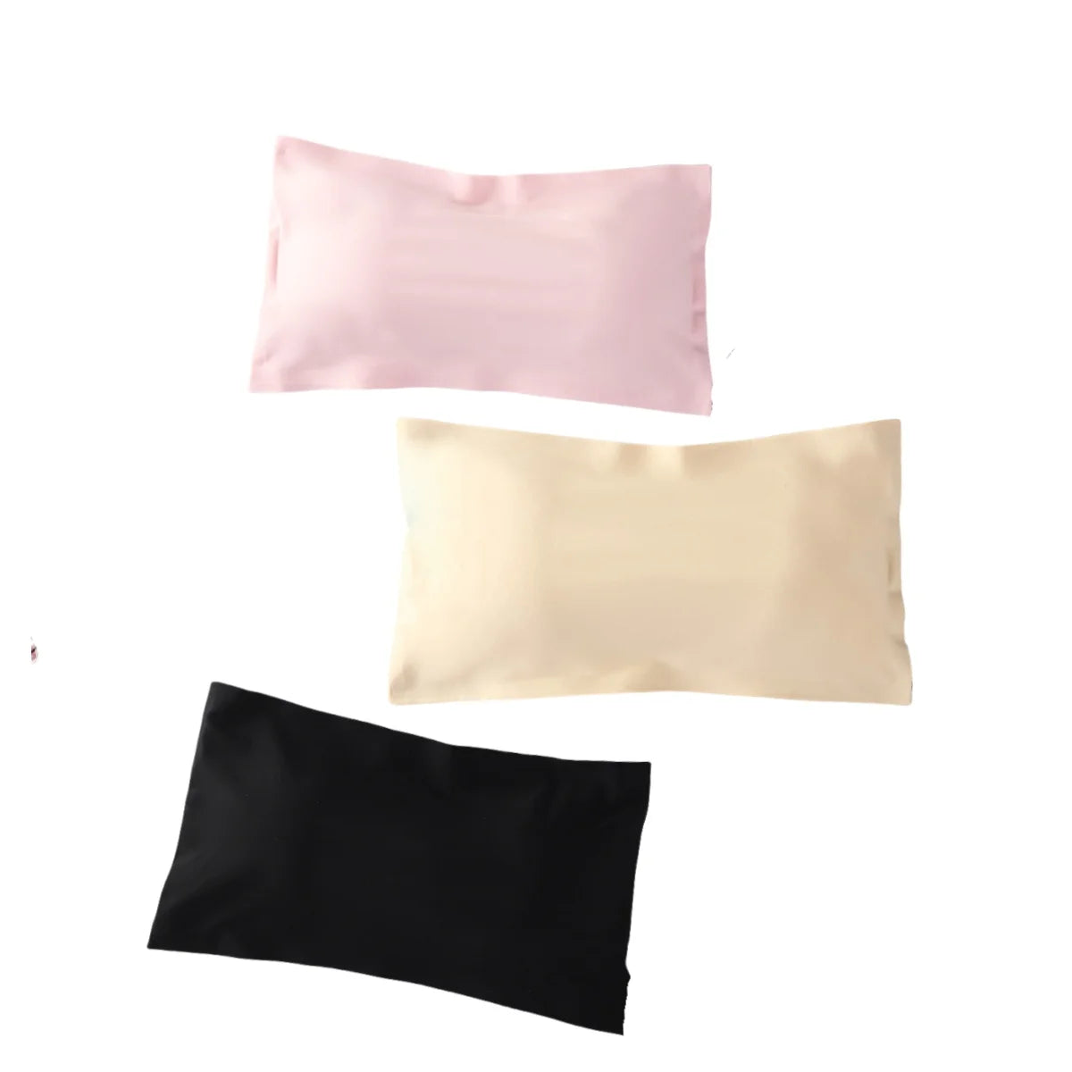 3Pcs/Set Strapless Bra Ice Silk Tube Tops Women Seamless Underwear Invisible Wrapped Chest Female Backless Bra Intimates