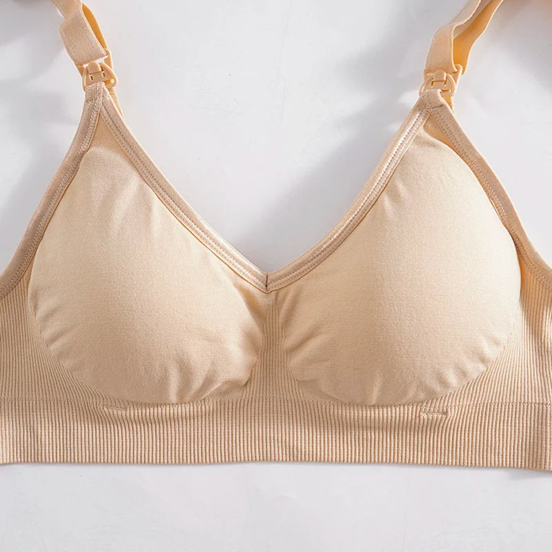 Wireless Maternity Bra Pregnant Women Seamless Prevent Sagging Breastfeeding Bras Push Up Breathable Front Open Nursing Bra Hot