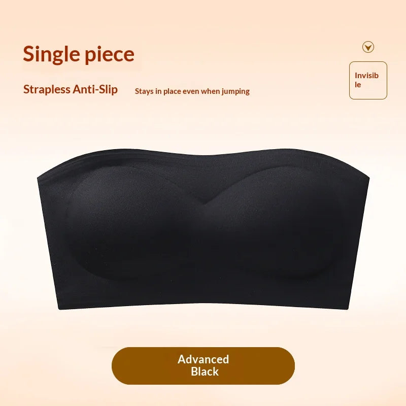 Non Slip Strapless Women's Hot Selling Bra, Small Chest Gathering, Lifting, Invisible and Breathable Liquid Foundation Underwear
