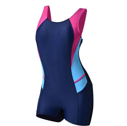 New Women's One-Piece Swimsuit Slimming Cover-Up Quick-Dry Thermal Spa Professional Swimwear High Elasticity Nylon Fabric