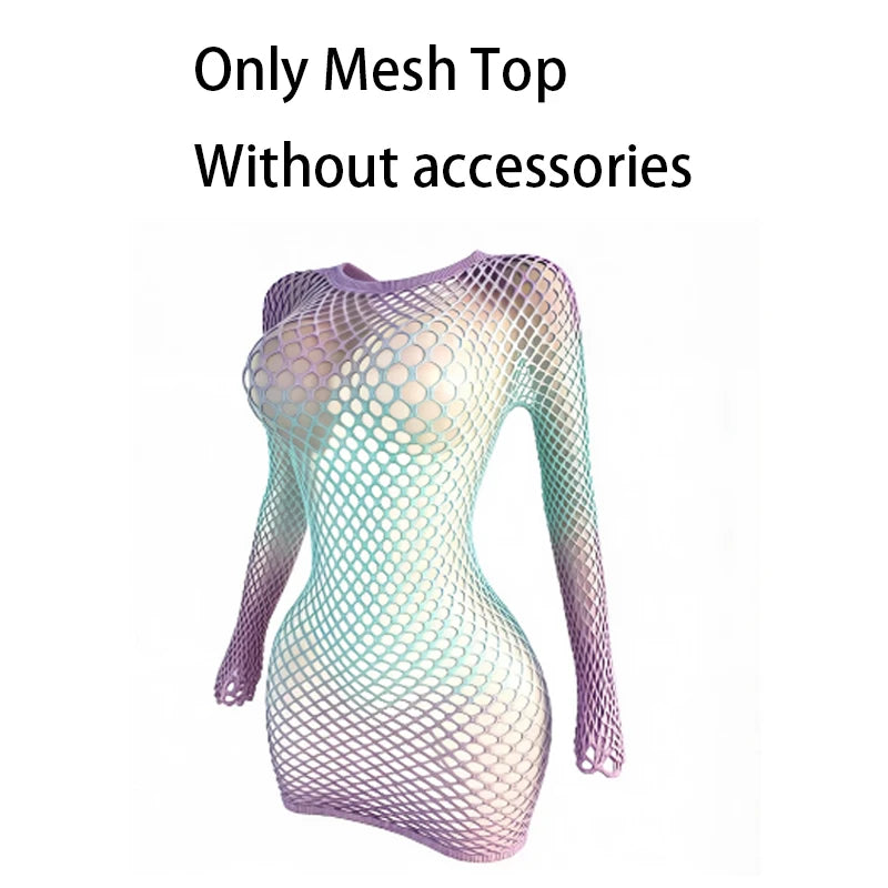 Women Summer Beach Cover Up Hollow Out Beachwear Without Underwear Sheer Mesh Fishnet Music festival Swimsuit