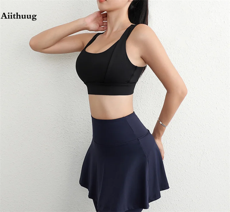 Aiithuug Sports Bras for Yoga Gym Workout Crop Top Fitness Tops Bounce Control Jogging Bras Push Up Running Top Active Wear