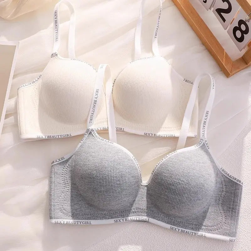6cm Thickened Push-Up Bra for Small Chest Wireless No Steel Ring Anti-Slip Pads Seamless Invisible Adjustable Straps