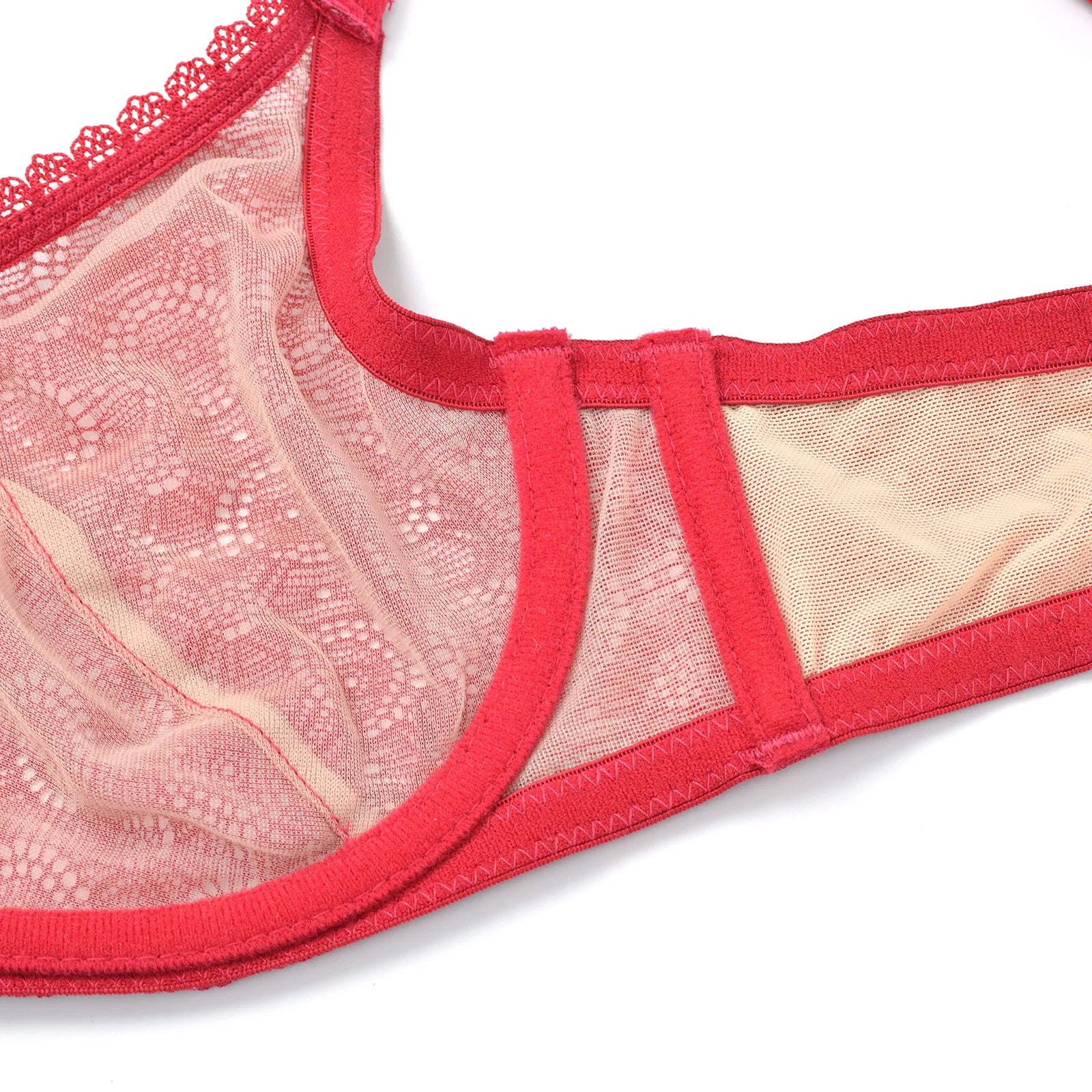 New Pure White Lace Bras For Women Plunge See Through Transparent 1/2 Cups Bra Underwire Push Up Ultra Thin Bra Sexy Bras