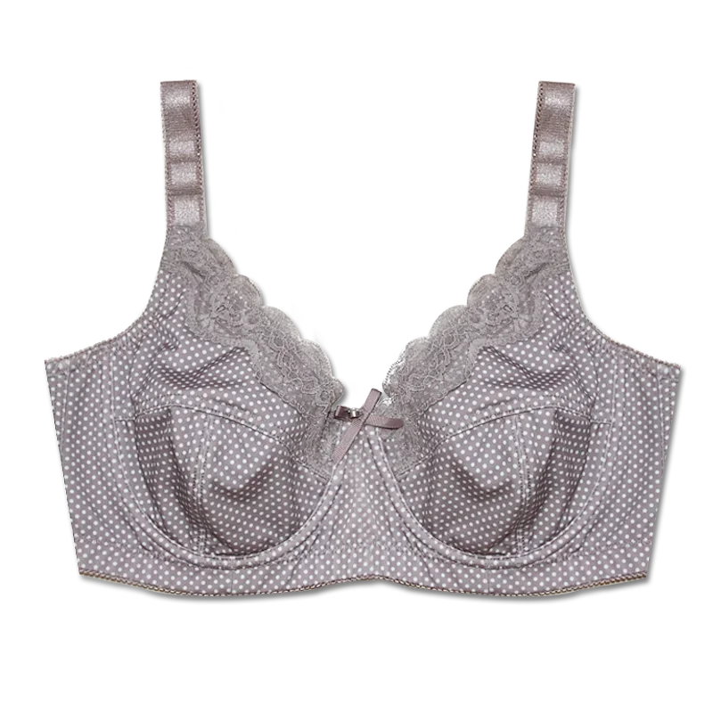 Mierside D0295 Fashion Polka Dot Women's Bra Plus size Bra Lingerie Gray/Black/Brown C/D/DD/DDD/E/F/G