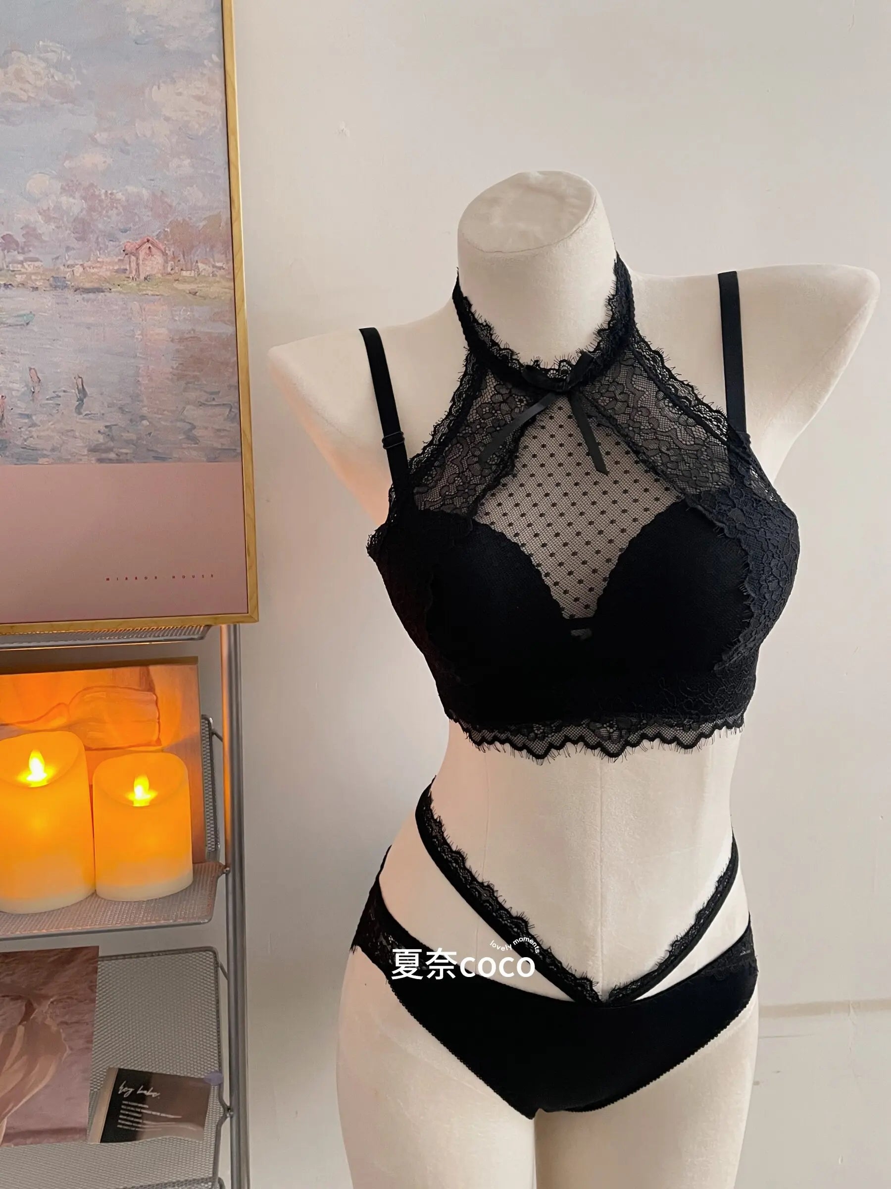 Lace Plunge Bra Push Up Bralette See Through Mesh Lingerie Double Layer Deep V Top Flattering Fit for Petite Bust Everyday Wear