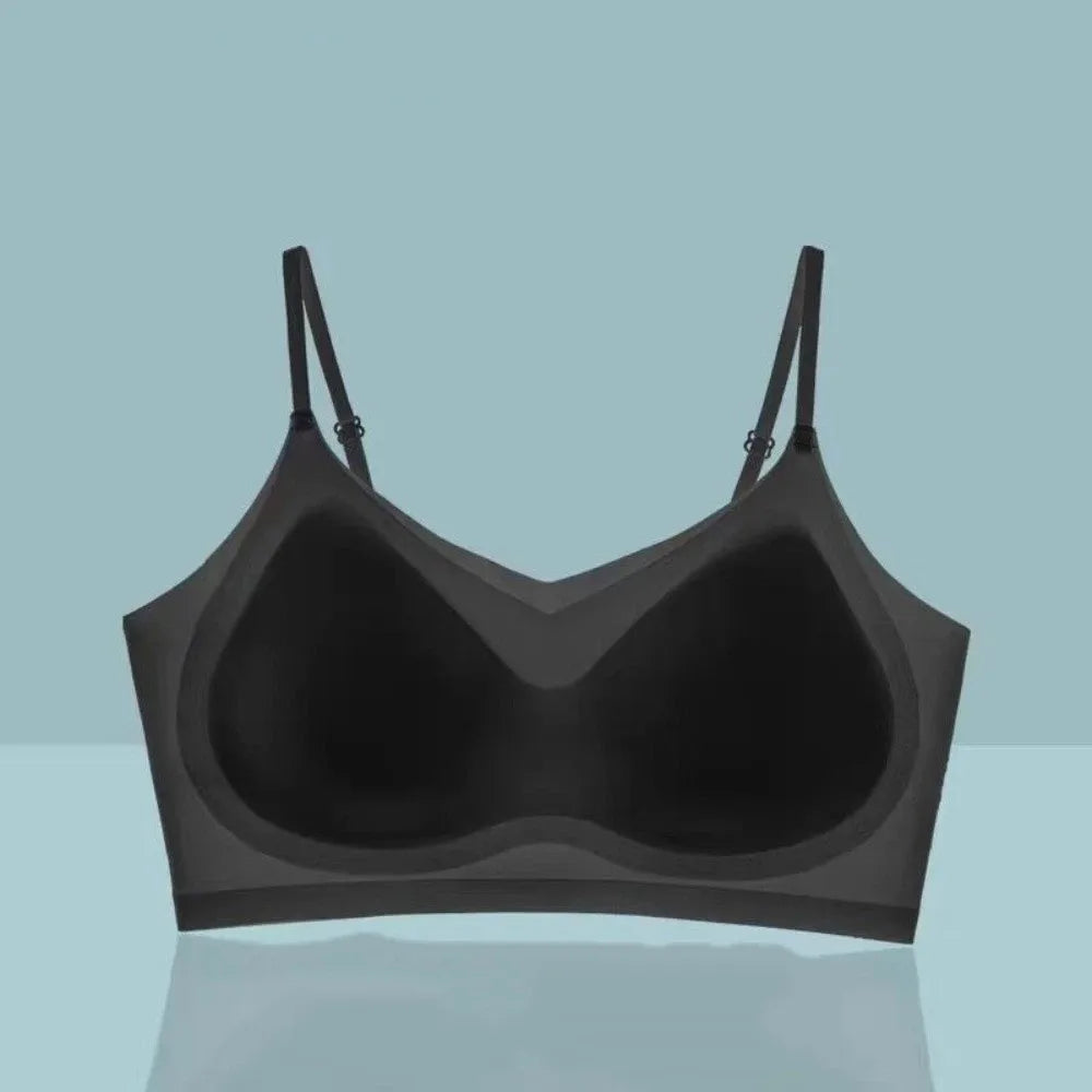 Breathable Close-fitting Seamless Bra Anti-sagging Shockproof Brassiere for Women Beautiful Back Wireless Deep V Bra Lady