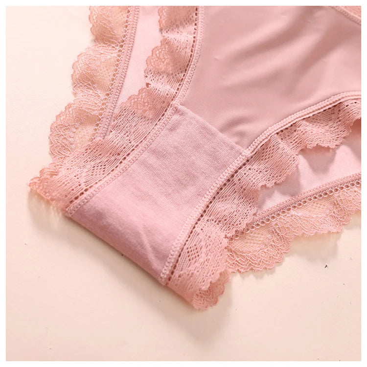 Felinus Ice Silk One-piece Slip Material Low Waist Sexy Lingerie Ladies French Satin Underwear Briefs New Lace Triangle Panties