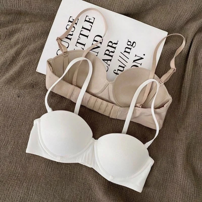 Seamless Push-Up Bras For Women 1/2 Cup Padded Solid Color Bra Ladies Non-wire Comfort Fixed Cup Underwear Sexy Lingerie S-XL