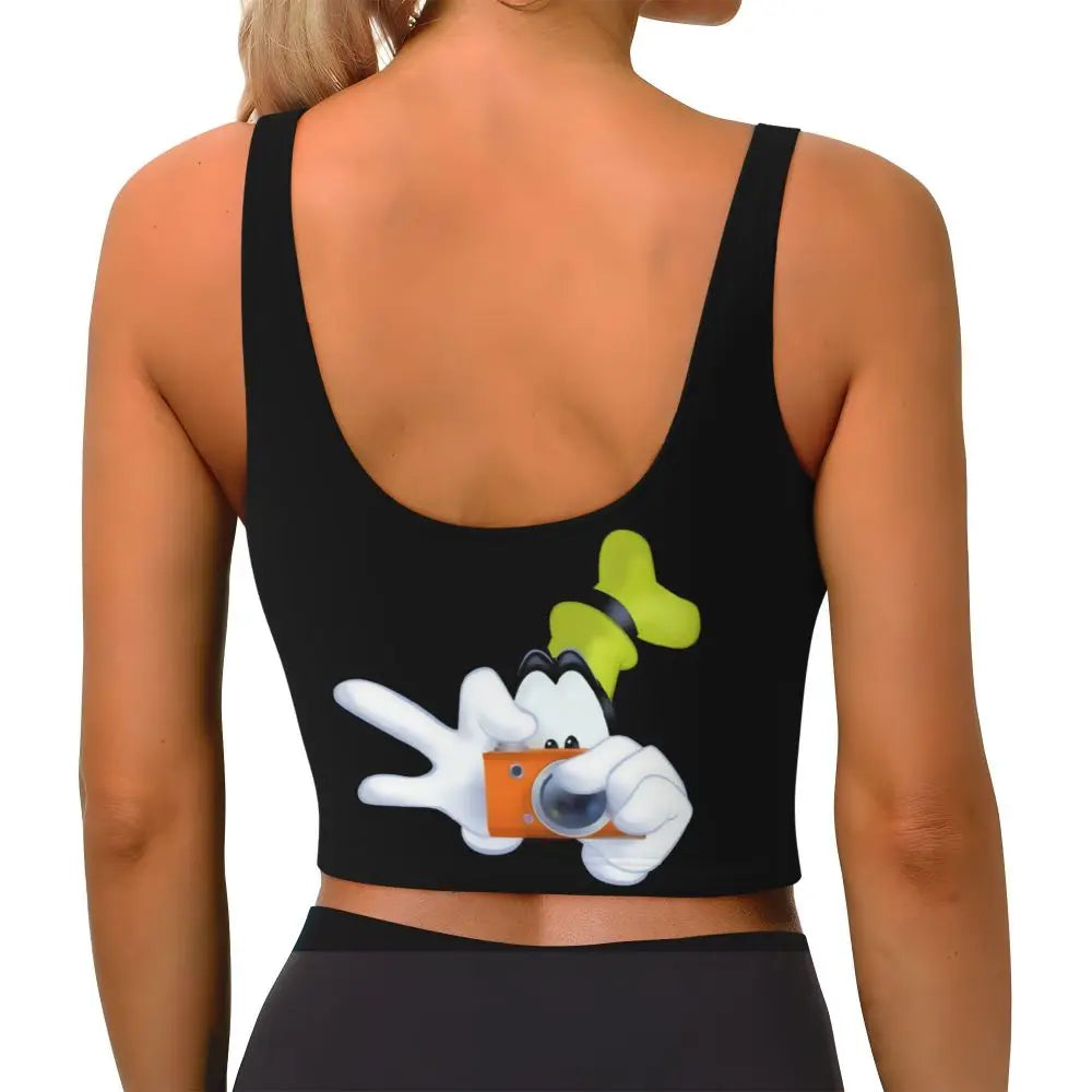 Custom Goofy Cartoons High Impact Sports Bras for Women Mangas Seamless Workout Running Crop Tank Tops