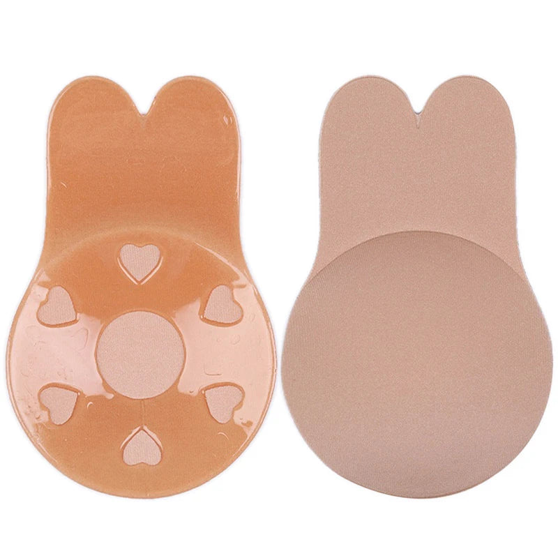 Sexy Push Up Bras Reusable Sticky Breast Lift Up Nipple Cover Rabbit Bra Pad For Women Adhesive Silicone Strapless Invisible Bra
