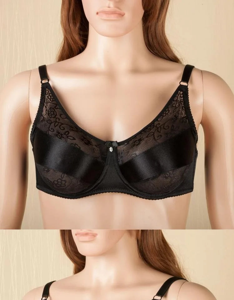 Sexy Crossdresser Bra CD Drag Queen Crossdresser Sissy Bra Fake Boobs Mastectomy Pocket Bra Suitable for Silicone Breast Forms