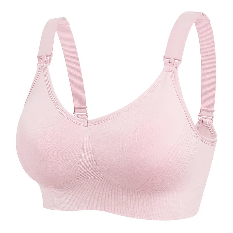 Wire-Free Nursing Bra for Pregnant Women with Large Bust Front Clip Maternity Full Cup Breathable Supportive Nursing Bras