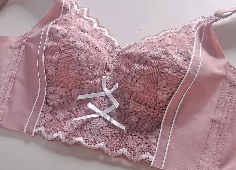 Womens Full Coverage Lace Push Up Bra Wireless Large Size Anti-sagging Underwear Female Lingerie 34 36 38 40 42 44 48 50 C D E