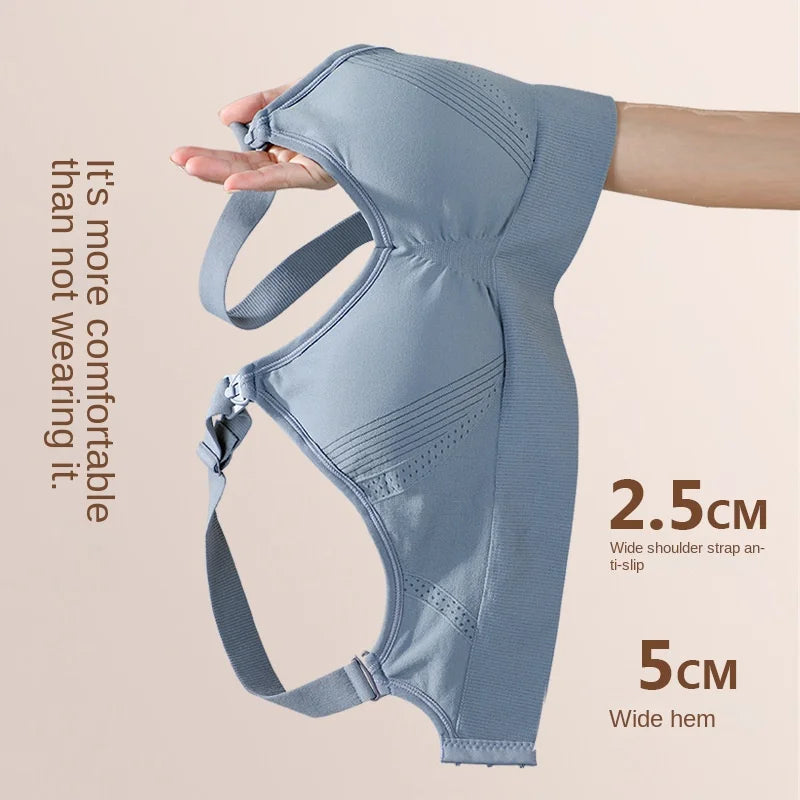 Wire-Free Nursing Bra for Pregnant Women with Large Bust Front Clip Maternity Full Cup Breathable Supportive Nursing Bras