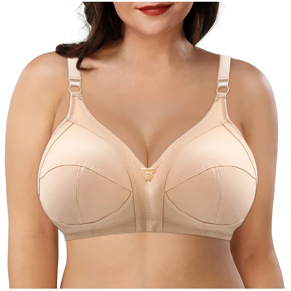 Ruralbras Minimizer Push Up Bras For Women Wireless Full Coverage Cotton Bra Seamless Top Plus Size 38 - 50 C D E F Cup BH C01