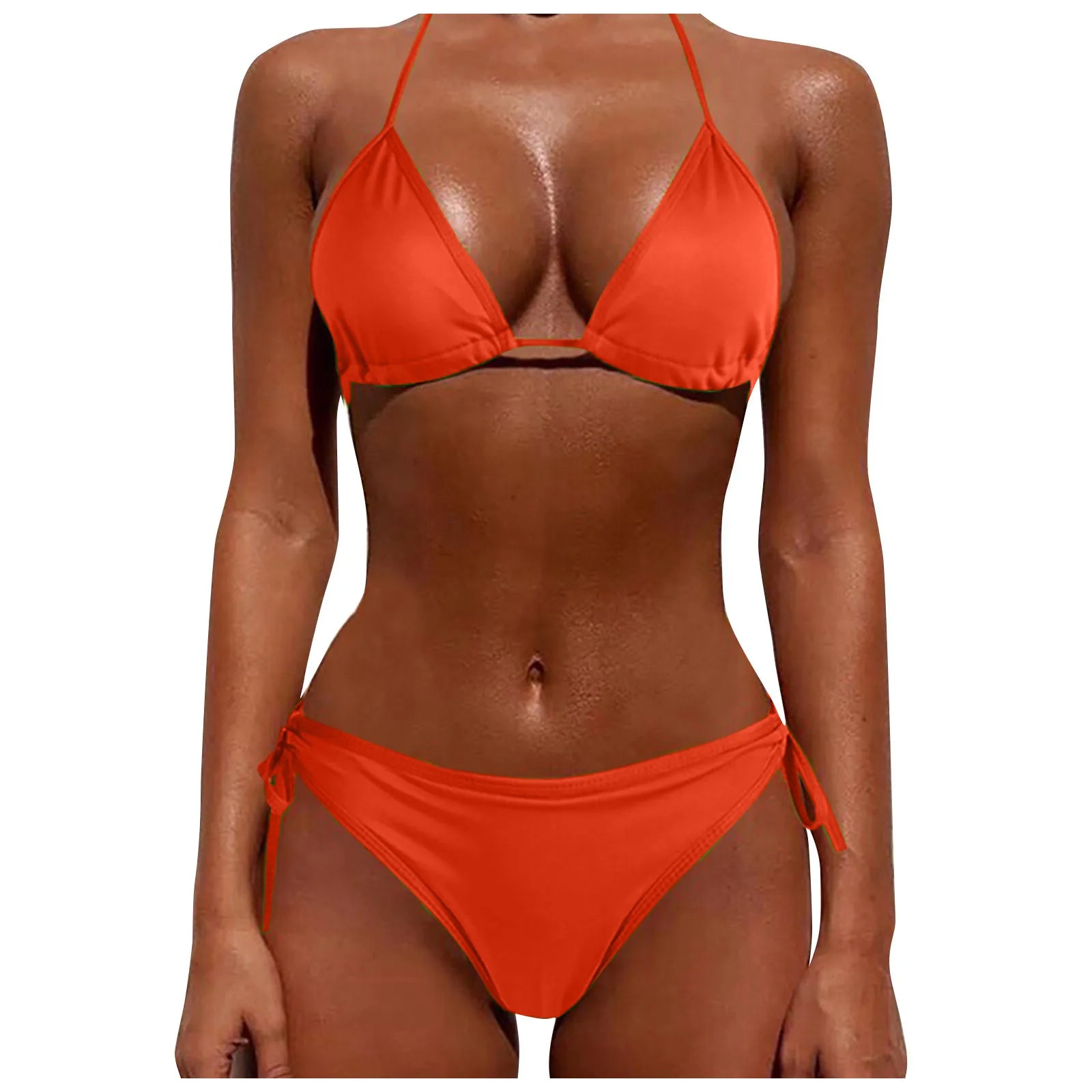 Women'S Seductive Lingerie Two-Piece Set Women'S Fashion Sexy Split Bikini Lace-Up Erotic Lingerie (no padding) swimsuit