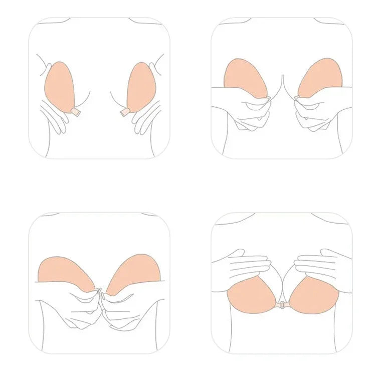 New Transparent Self-Adhesive Silicone Chest Stickers Invisible Push Up Sexy Strapless Bras for Women Sticky Wedding Bikini Bra