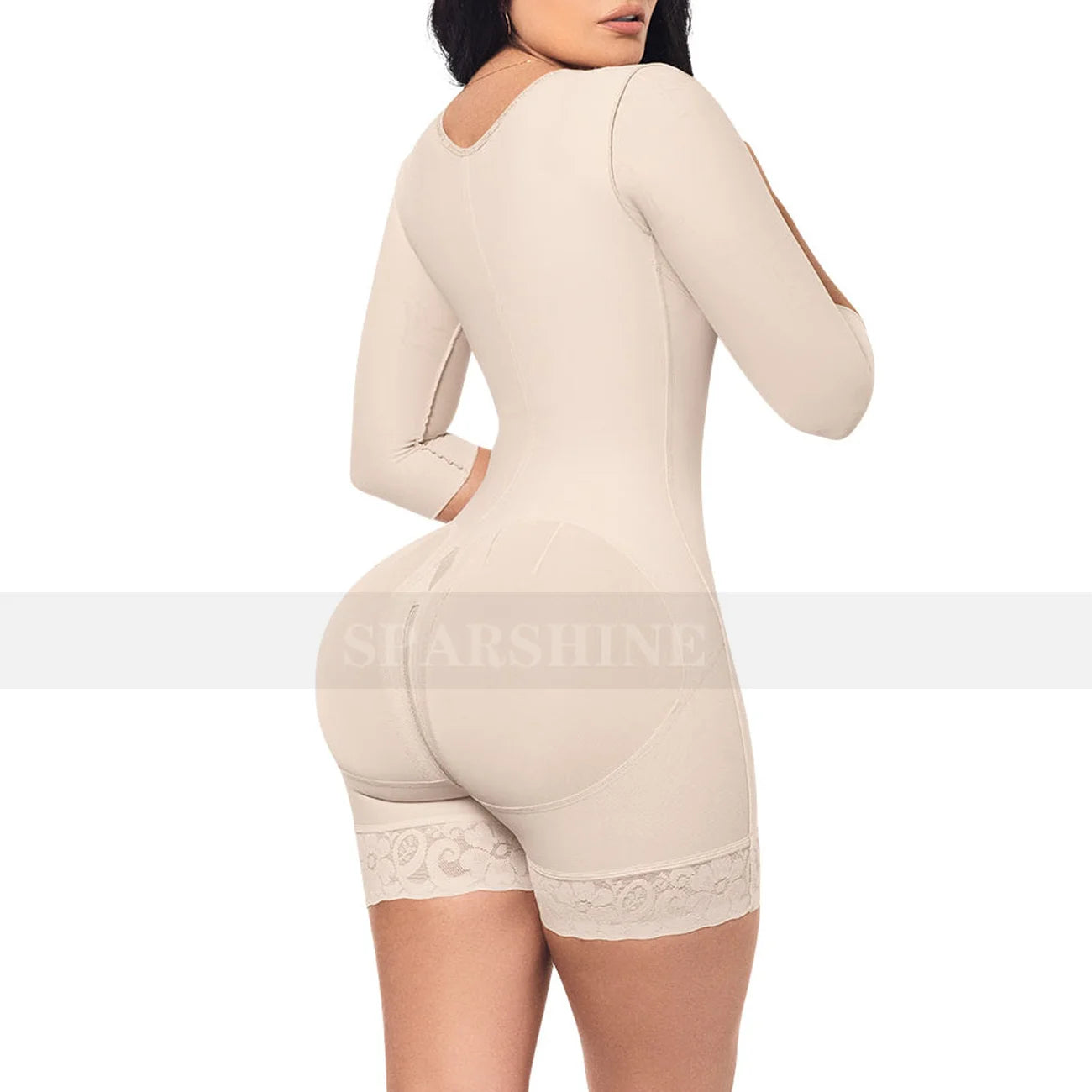 Body Shaping and Abdominal Compression Shapewear Sleeved Body Jumpsuit Fajas Sexy Tummy Control Hip Lifting Shapwear for Women
