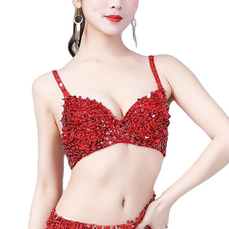 Sexy Bra Women Push Up Luxury Handmade Sequined Bra Lady Silver Punk Style Studded Sponge Bras For Show Party