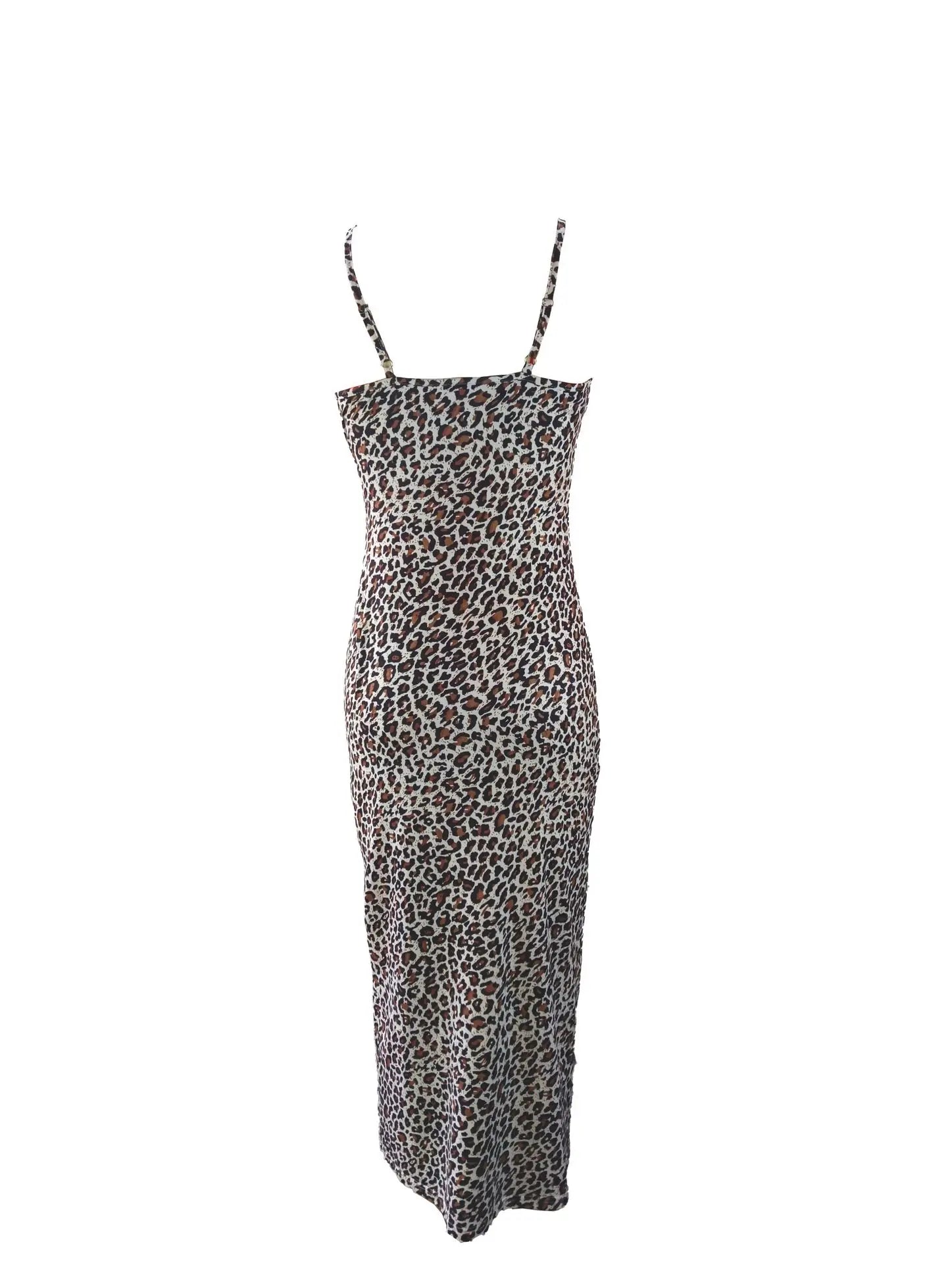 Summer slip dress women's slip bandeau tight height slit solid color leopard print hip skirt