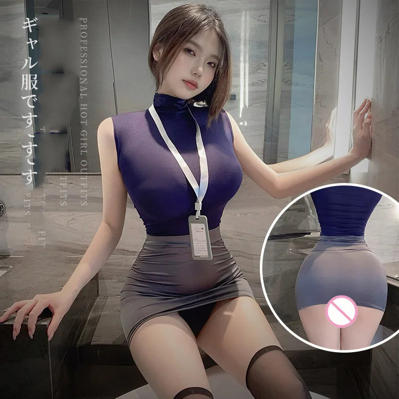 Lingerie female secretary flight attendant professional uniform sexy costumes woman sexy adult female sexy underwear uncensored