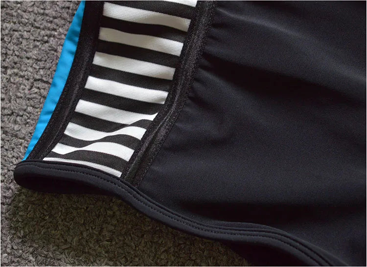 Sexy Double Layered Yoga Bikini Bottom Conservative Square Cut Swimming Suit Women's Beachwear Slimming Design Sport Fitness
