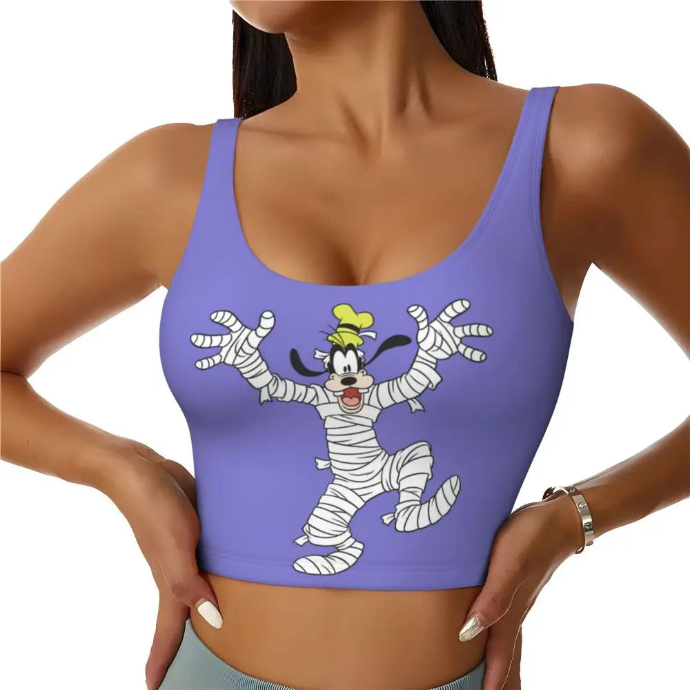 Custom Goofy Cartoons High Impact Sports Bras for Women Mangas Seamless Workout Running Crop Tank Tops