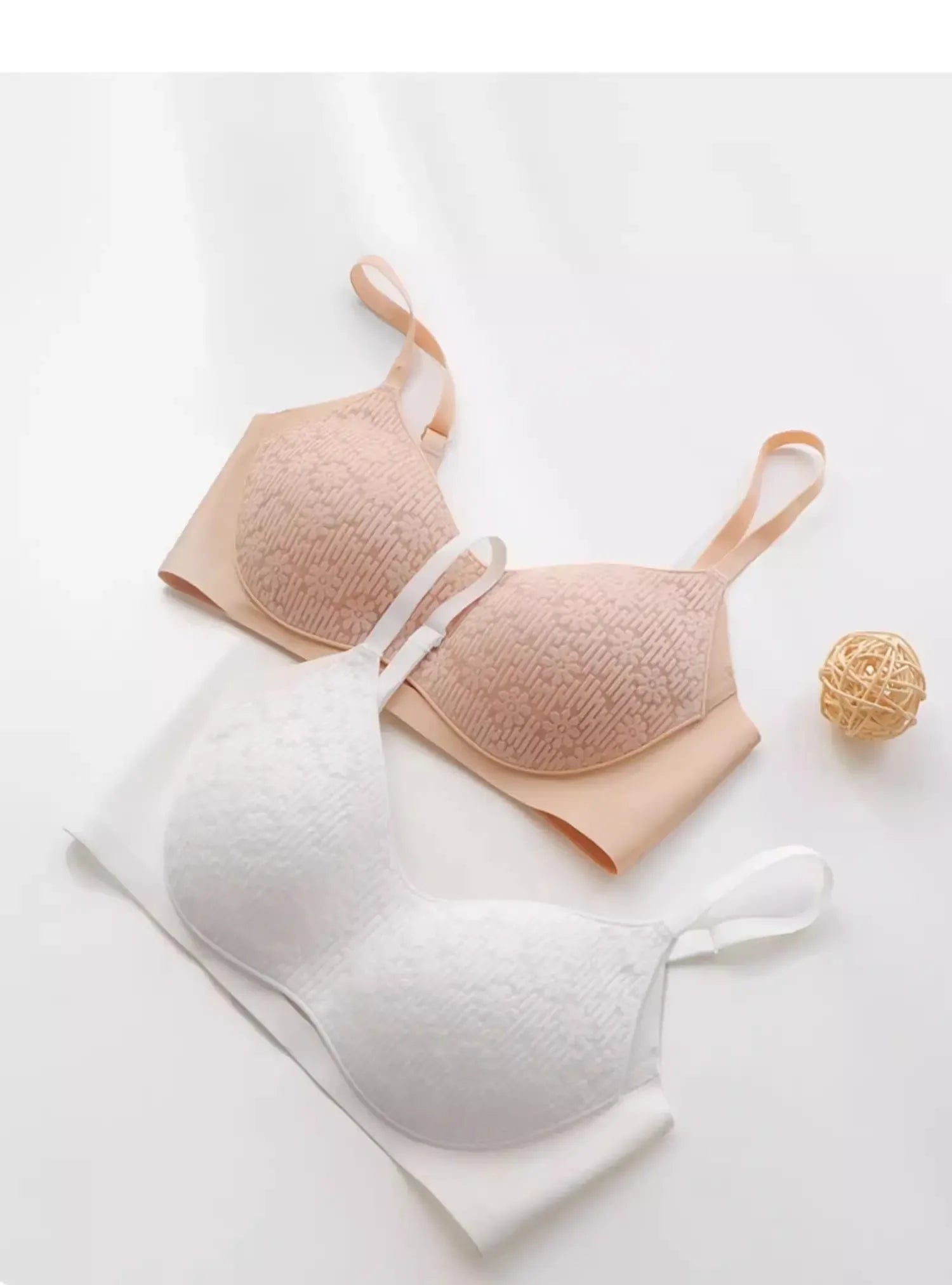 Bra Full Cup Japanese Lace Ultra Thin Wirefree Minimiser Seamless Slimming Large Chest Comfort Lift Nude Skin Tone Everyday S-XL
