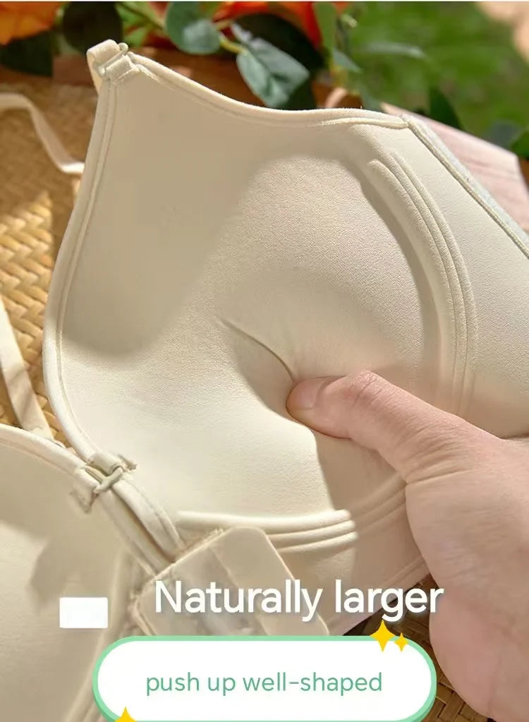 12cm Thickened Front Closure Push Up Bra - Ultra Thick Padded Lift for Small Chest, Deep Plunge Sexy Lingerie