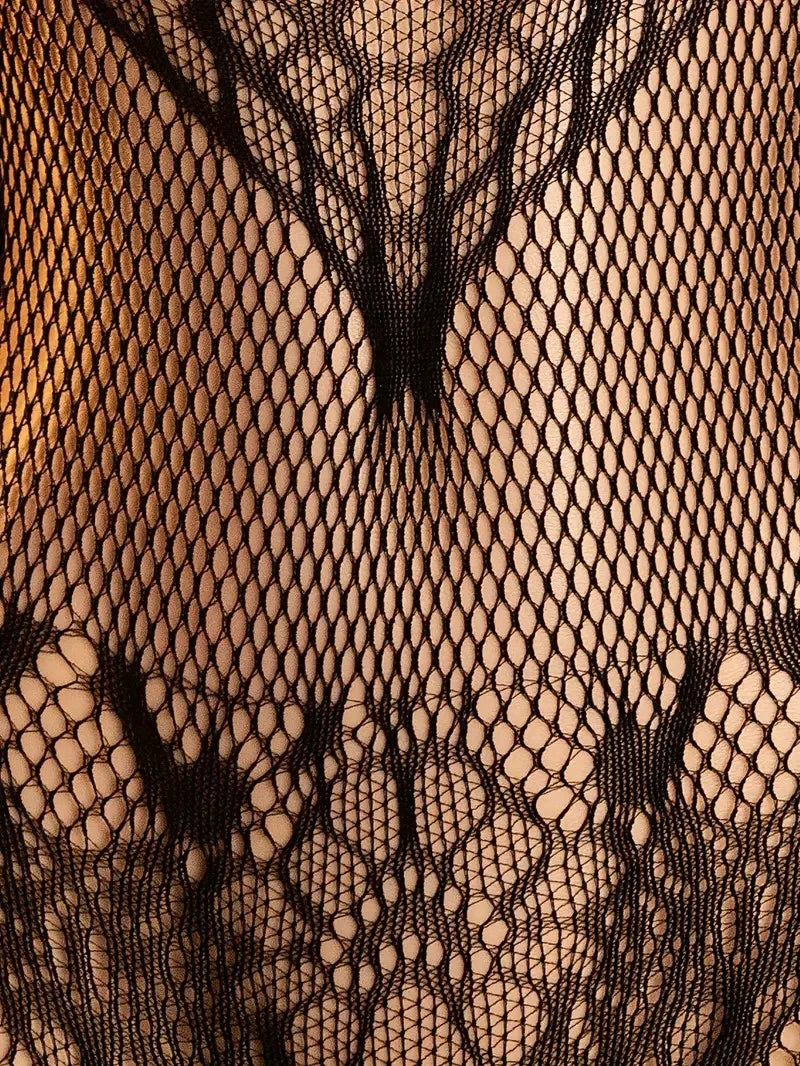 Sexy Fishnet Hollow Lingerie Sets Women Cross Legged Crotchless Bodystockings Sling Hanging Neck Open Bras Underwear Body Suits