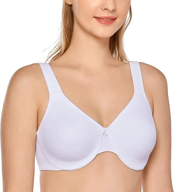 DELIMIRA Women Everyday Bra  Minimizer Bra Plus Size Underwire Full Coverage Seamless Bras