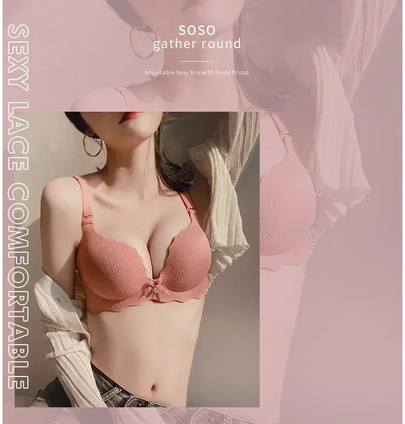 Seamless Push Up Women Bra Comfortable Adjustable Lingerie Wireless Sexy Bras 3/4 Cup Bralette Girl Brassiere Femenina