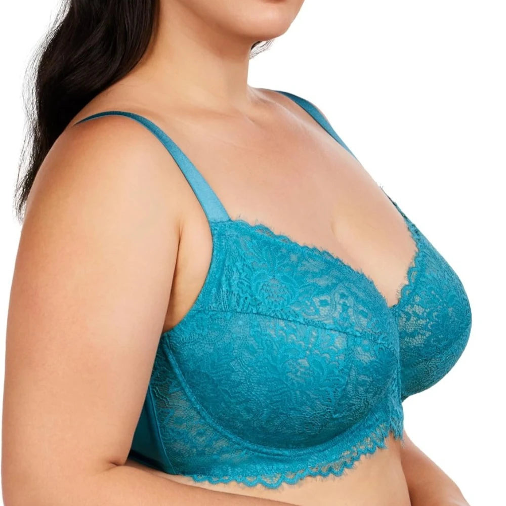 Fashionable Sexy Lace Bras Comfortable Breathable Large-sized Full Cup Without Padding Adjustable Upper Support