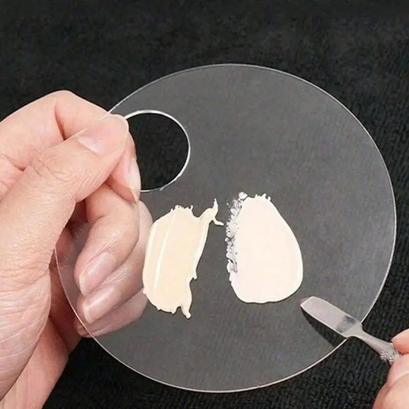 2Pcs Transparent Acrylic Makeup Palette Liquid Foundation Mixing Cream Manual Cosmetic Beauty Makeup Mixer Beauty Tool