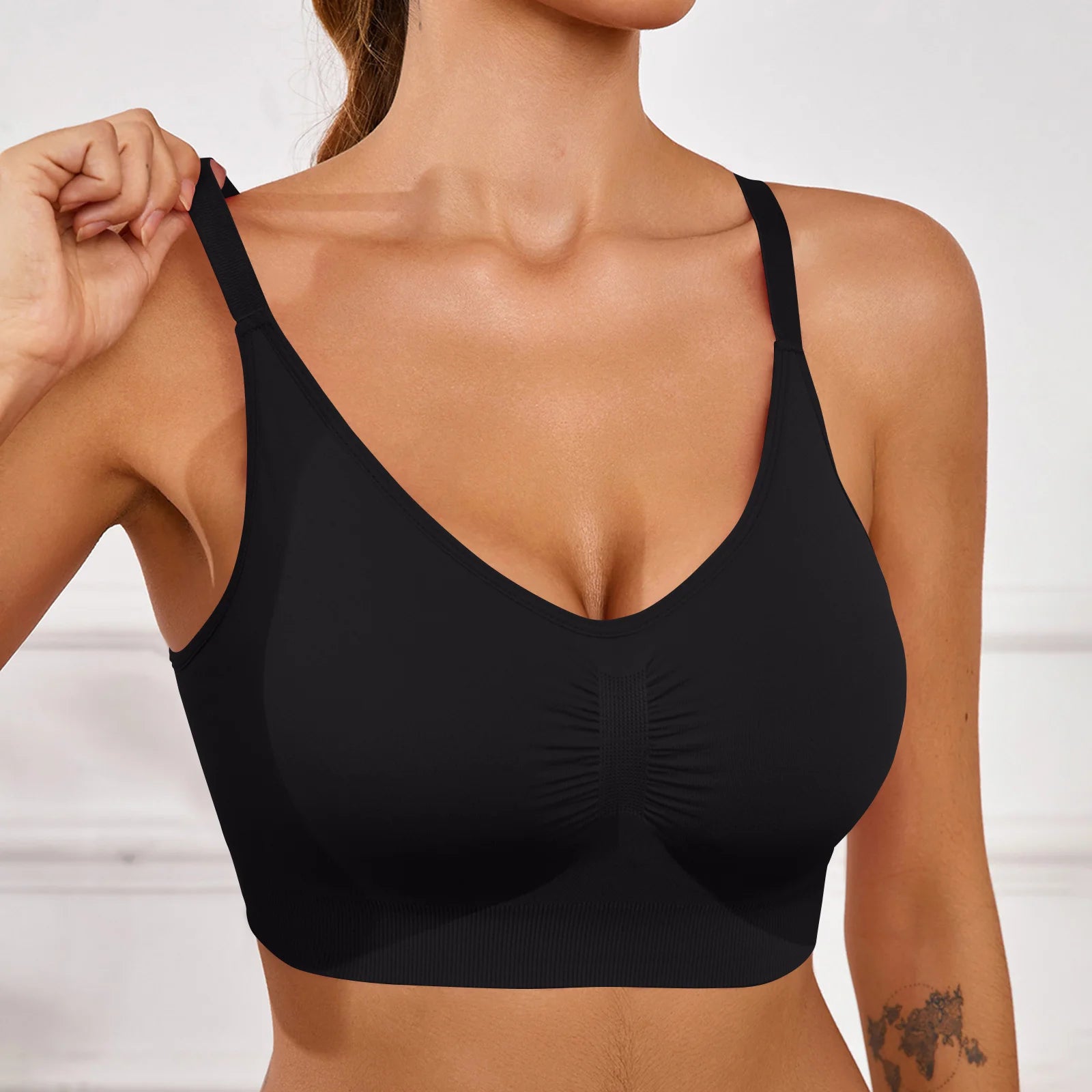 Adjustable Shoulder Straps Breasts Bra Seamless Bras Full Coverage Wireless Push Up Bra For Women Comfort Sculpting Bralettes