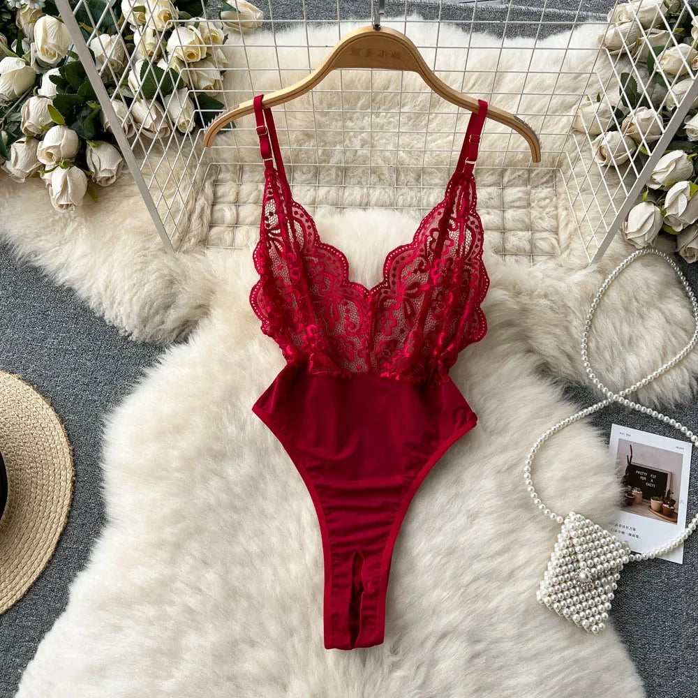 Backless Hotsweet Bow Lingerie For Women See Through Mesh Sexy Bunny Costume Lingerie Bodysuit 4 Piece Jumpsuit Spot Lace Cospla