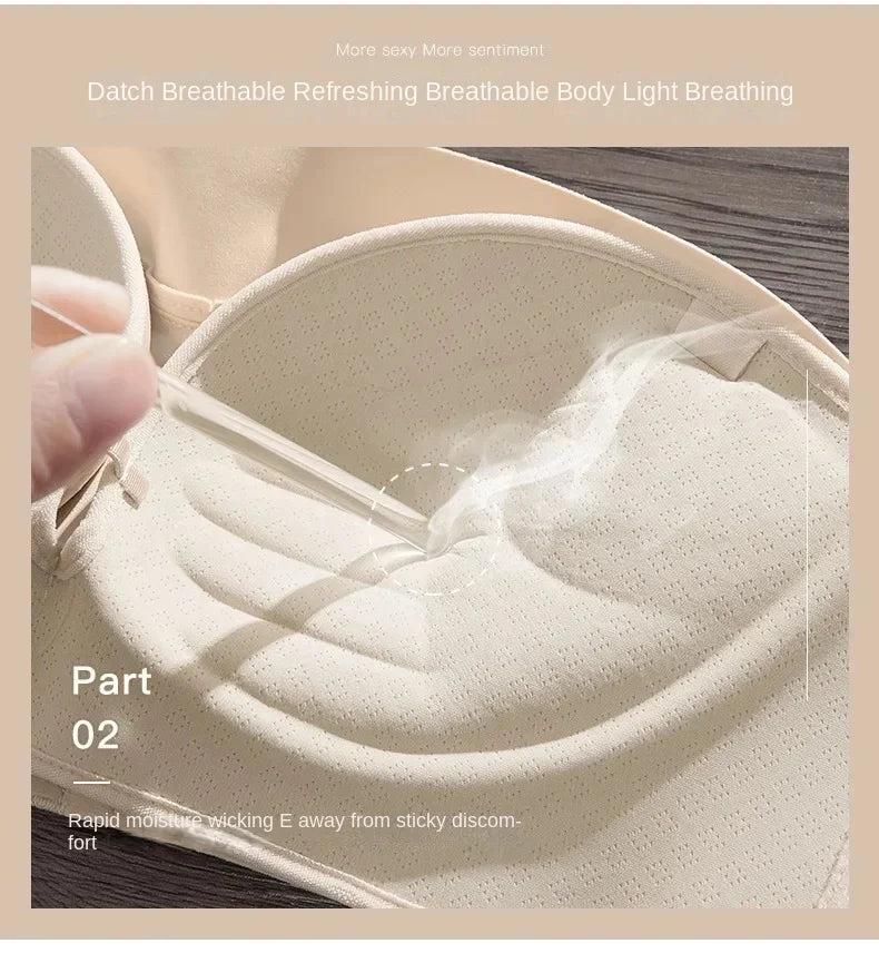 Strapless Women's Underwear Non-slip Gathered Small Chest Tube Top Beautiful Back Invisible Anti-light Wedding Women's Bra