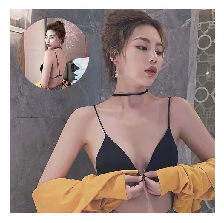 Bralette French Triangle Cup Bras for Women Comfort Cotton Bra Girl Summer Thin Soft Sexy Push Up Seamless Invisible Underwear