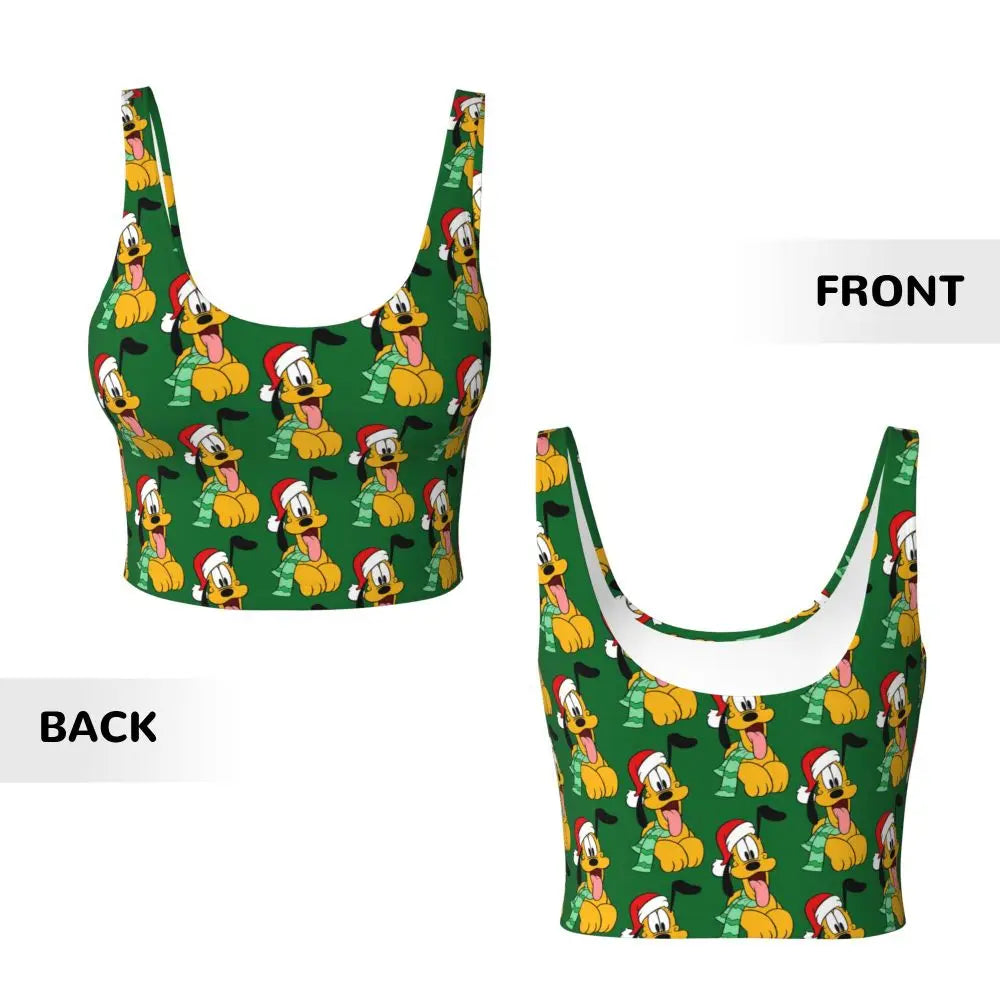 Custom Pluto Anime Manga High Impact Sports Bras for Women Classic Seamless Workout Yoga Crop Tank Tops