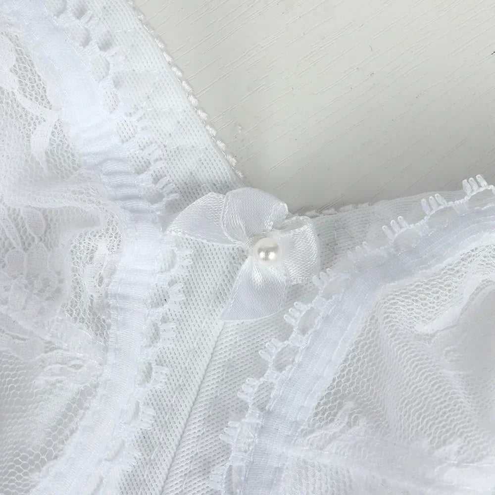 Women's Plus Size Bra Floral Lace Full Coverage Sexy No Steel Ring Bra Wrap Chest Sleeping Underwear Seamless Bras For Woman