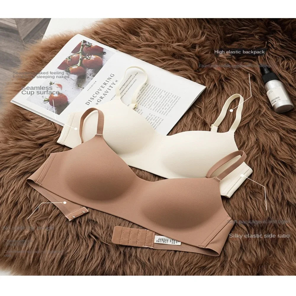 Soft Comfort Wireless Bra Breathable Fabric Thin Cup Seamless Bra Non-Wire Supportive Structure Tube Top Bras Daily Wear